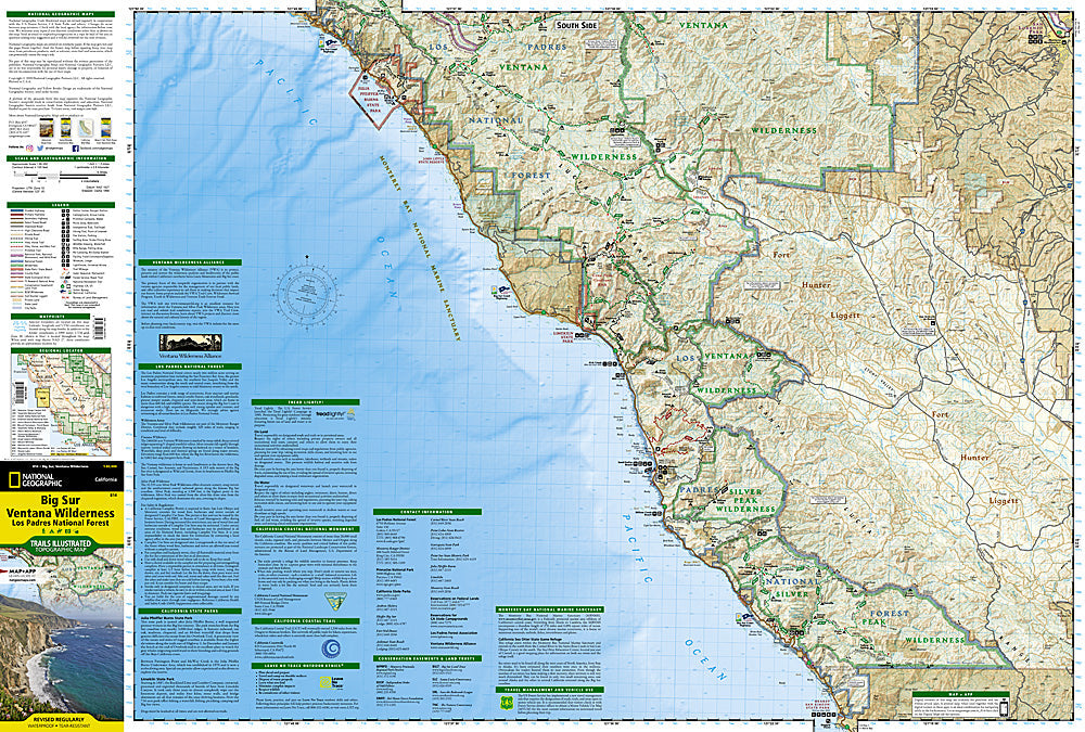 National Geographic Trails Illustrated CA Big Sur/Ventana Wilderness Map TI00000814