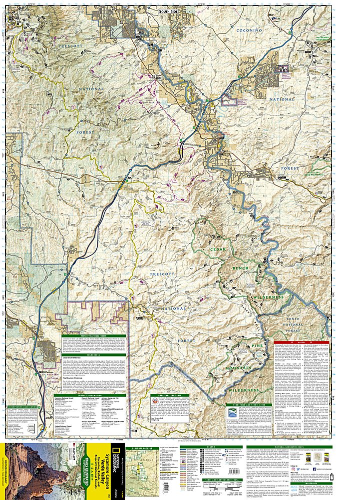 National Geographic Trails Illustrated AZ Prescott Nat Forest Map Pack Bundle