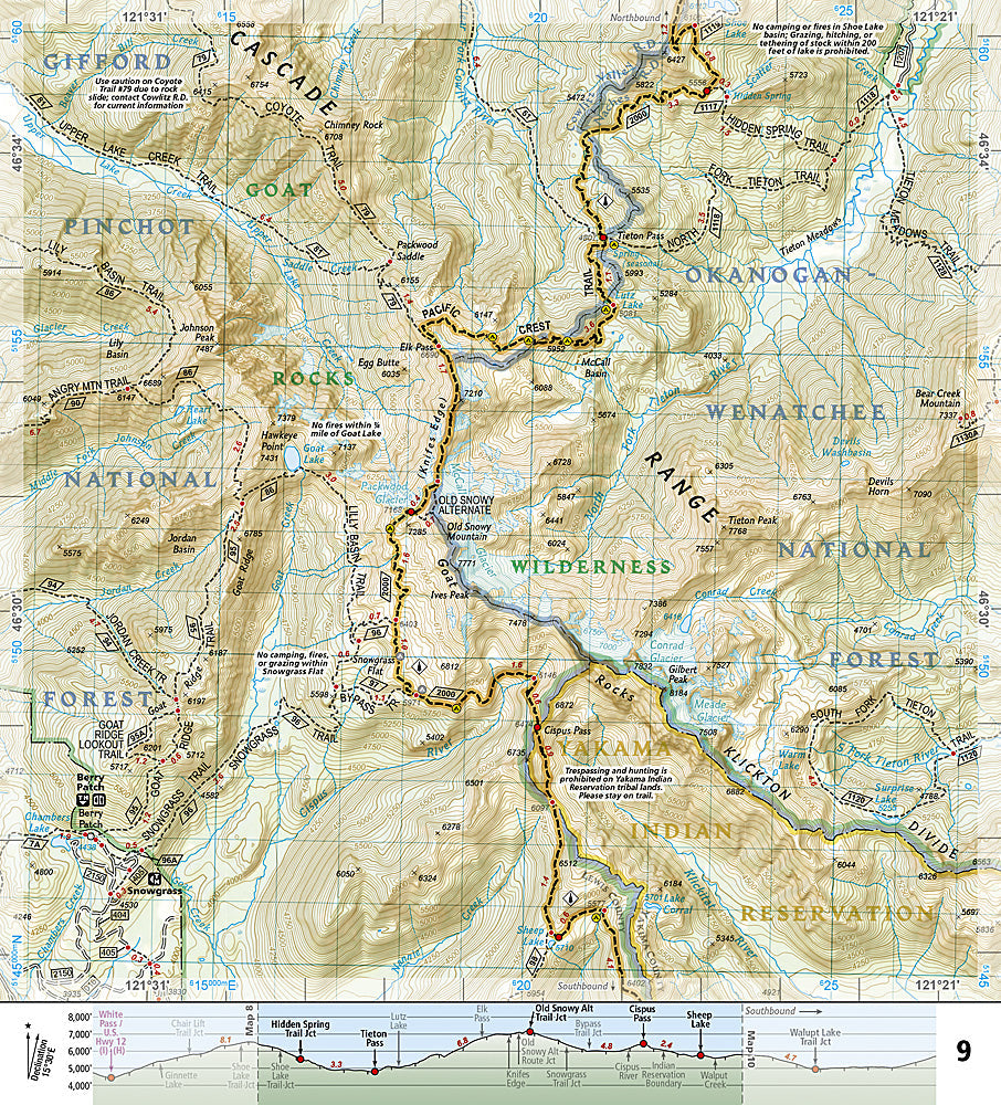 National Geographic TI Pacific Crest Trail WA South Topographic Map Guide TI00001003