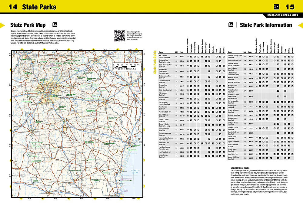 National Geographic Georgia GA Recreation Atlas Map Road & Topo Maps ST01020700