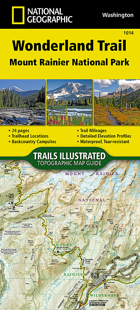 National Geographic TI WA Rainier Wonderland Trail Topographic Map Guide TI00001014