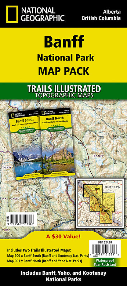 National Geographic Trails Illustrated Canada Banff Nat'l Park Map Pack Bundle