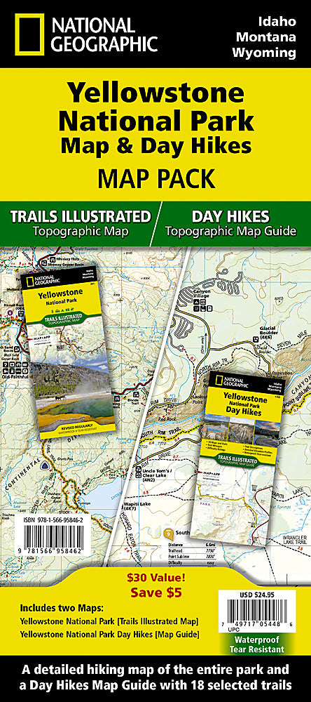 Yellowstone Nat Park Map & Day Hikes Bundle TI01021225B