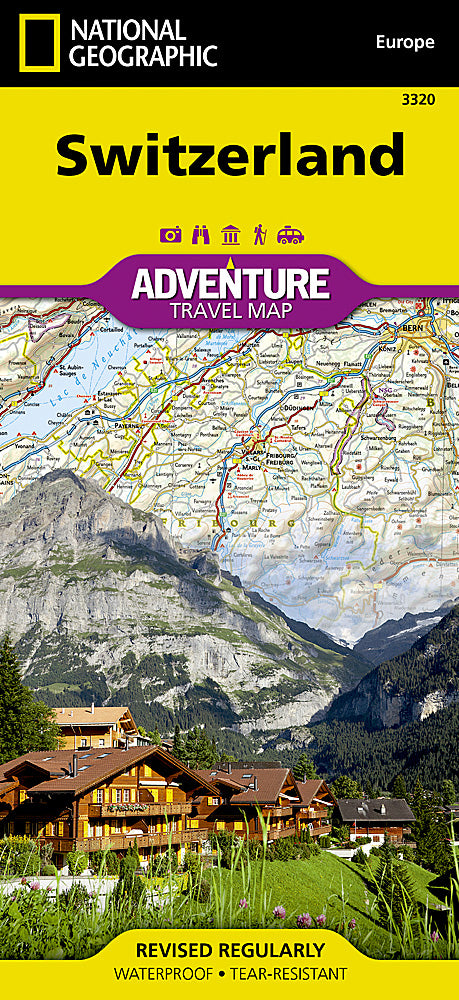 National Geographic Adventure Map Switzerland Europe AD00003320