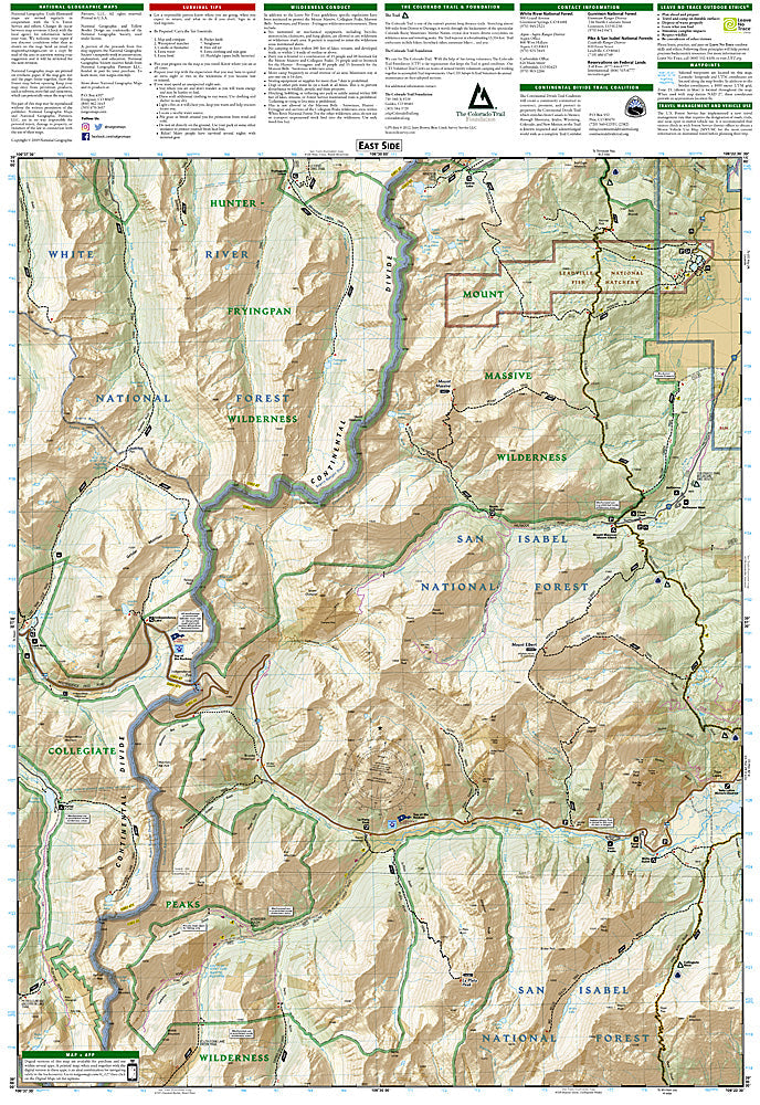 National Geographic Trails Illustrated Colorado Aspen Independence Pass Map TI00000127