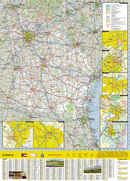 National Geographic Guide Map GA Georgia Road Map & Travel Guide GM01020584