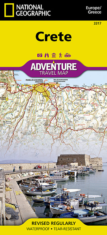 National Geographic Adventure Map Island of Crete Greece Europe AD00003317