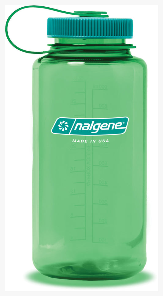 Nalgene Wide Mouth Sustain 32 oz Bottle Parrott Green w/Aqua Blue Cap