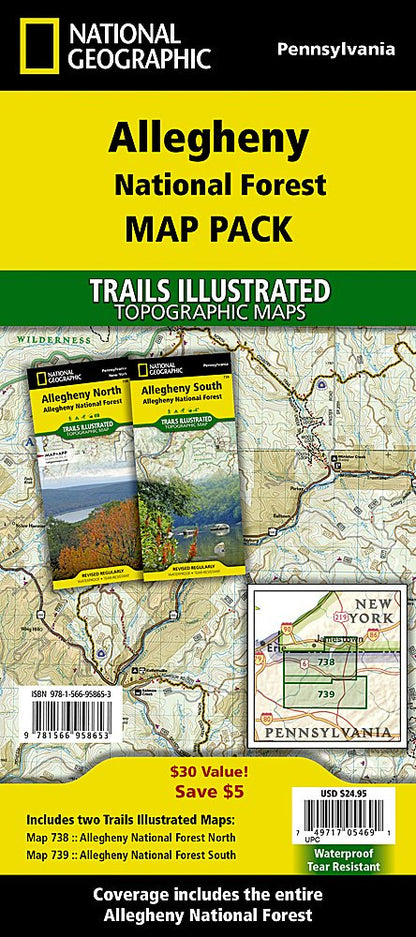 National Geographic Allegheny Nat Forest Map Pack Bundle TI01021245B