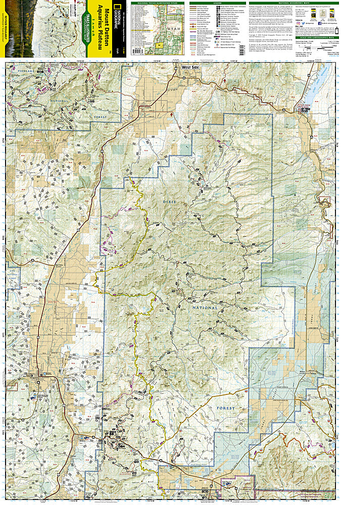 National Geographic UT Paunsaugunt Plateau MT Dutton Trails Illustrated Map TI00000705