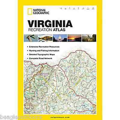 National Geographic Virginia VA Recreation Atlas Map Road & Topo Maps ST01020732