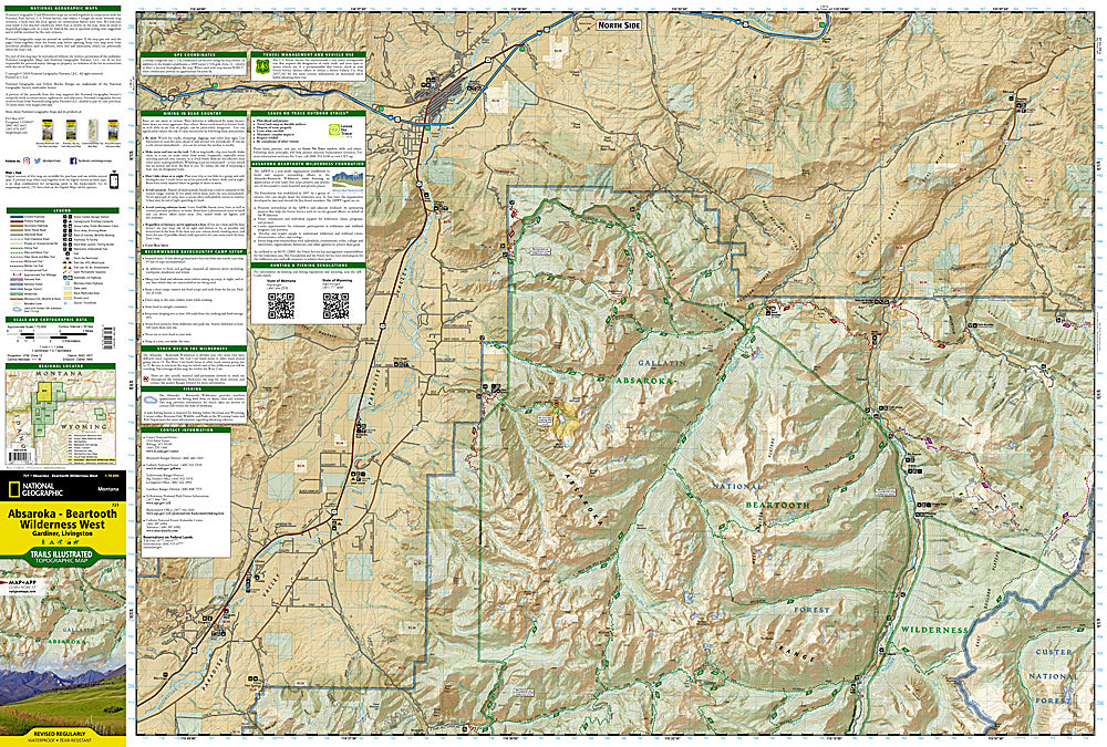 National Geographic Absorka-Beartooth Wilderness Map Pack Bundle TI01021272B