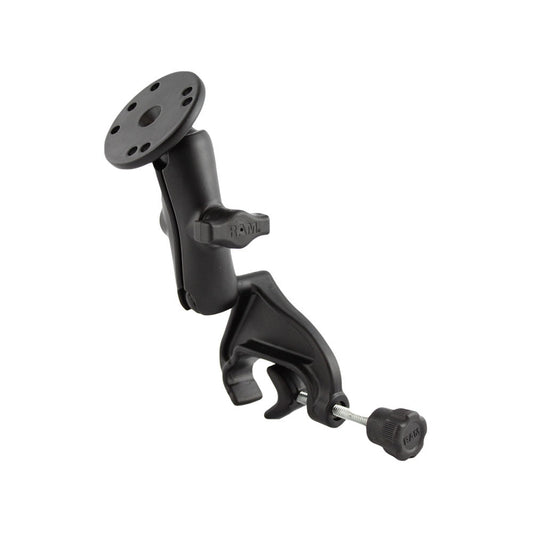 RAM Mount Yoke Clamp Mount w/Double Socket Arm & Round Base [RAM-B-121-202U]