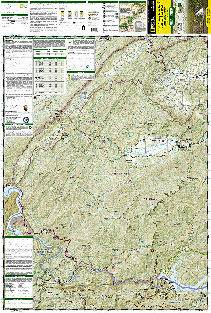 National Geographic Trails Illustrated TN/NC Cades Cove Elkmont Nat Park Map TI00000316