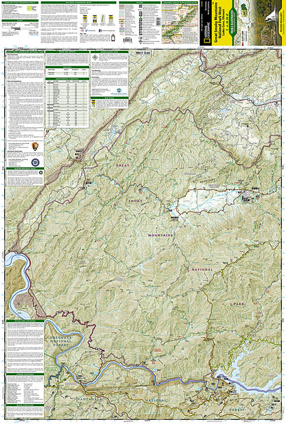 National Geographic Trails Illustrated TN/NC Cades Cove Elkmont Nat Park Map TI00000316