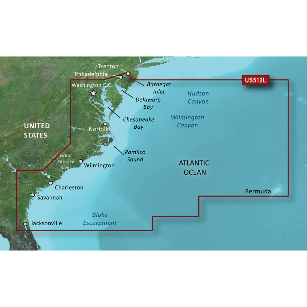 Garmin BlueChart g3 Vision HD - VUS512L - Mid-Atlantic - microSD/SD [010-C0741-00]