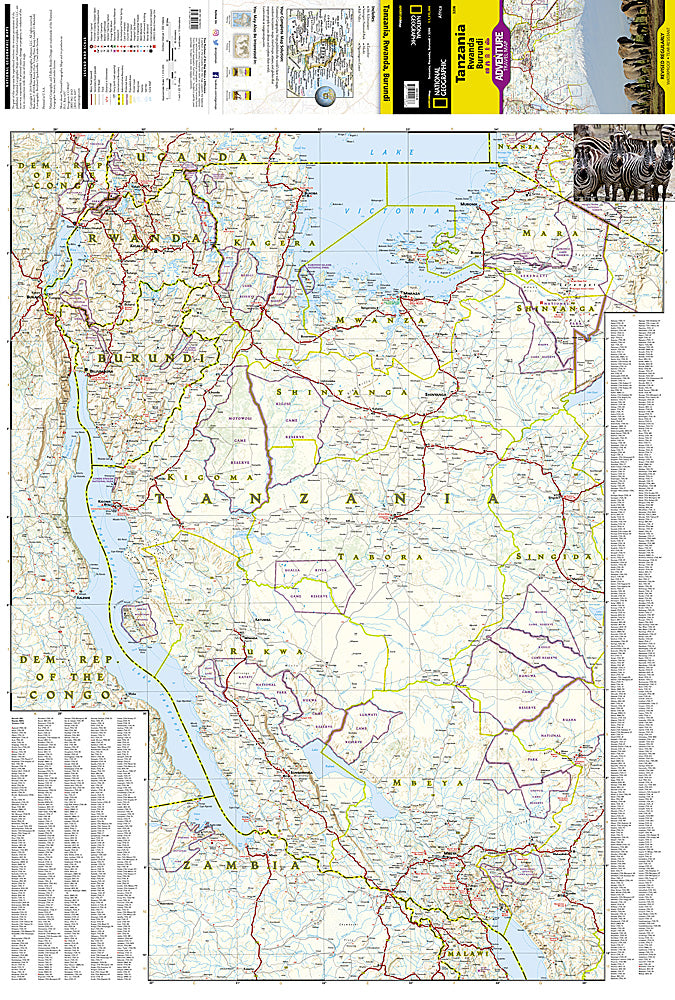 National Geographic Adventure Map Tanzania/Rwanda/Burundi AD00003206