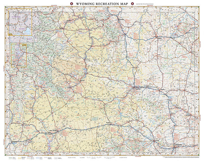 National Geographic Benchmark Wyoming WY Recreation Map BE0BENWYRM