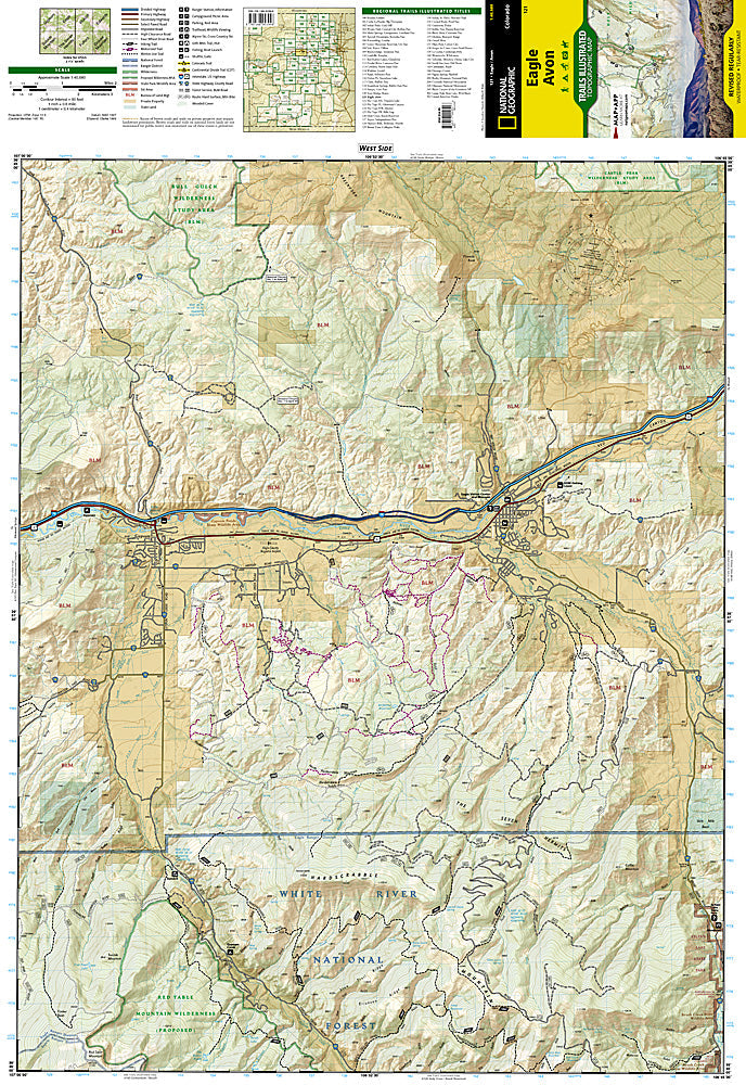 National Geographic Trails Illustrated Colorado Eagle / Avon Topo Trail Map TI00000121