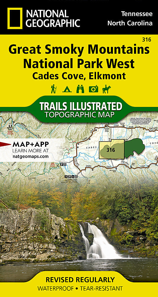 National Geographic Trails Illustrated TN/NC Cades Cove Elkmont Nat Park Map TI00000316