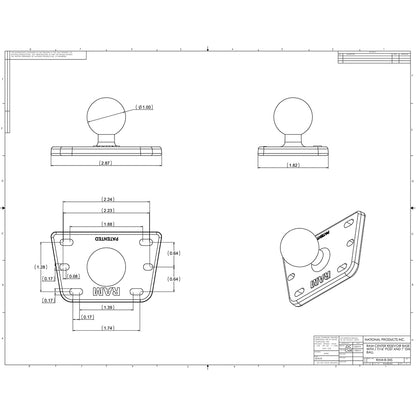 RAM Mount Motorcycle Brake/Clutch Cover w/1" Ball [RAM-B-345U]