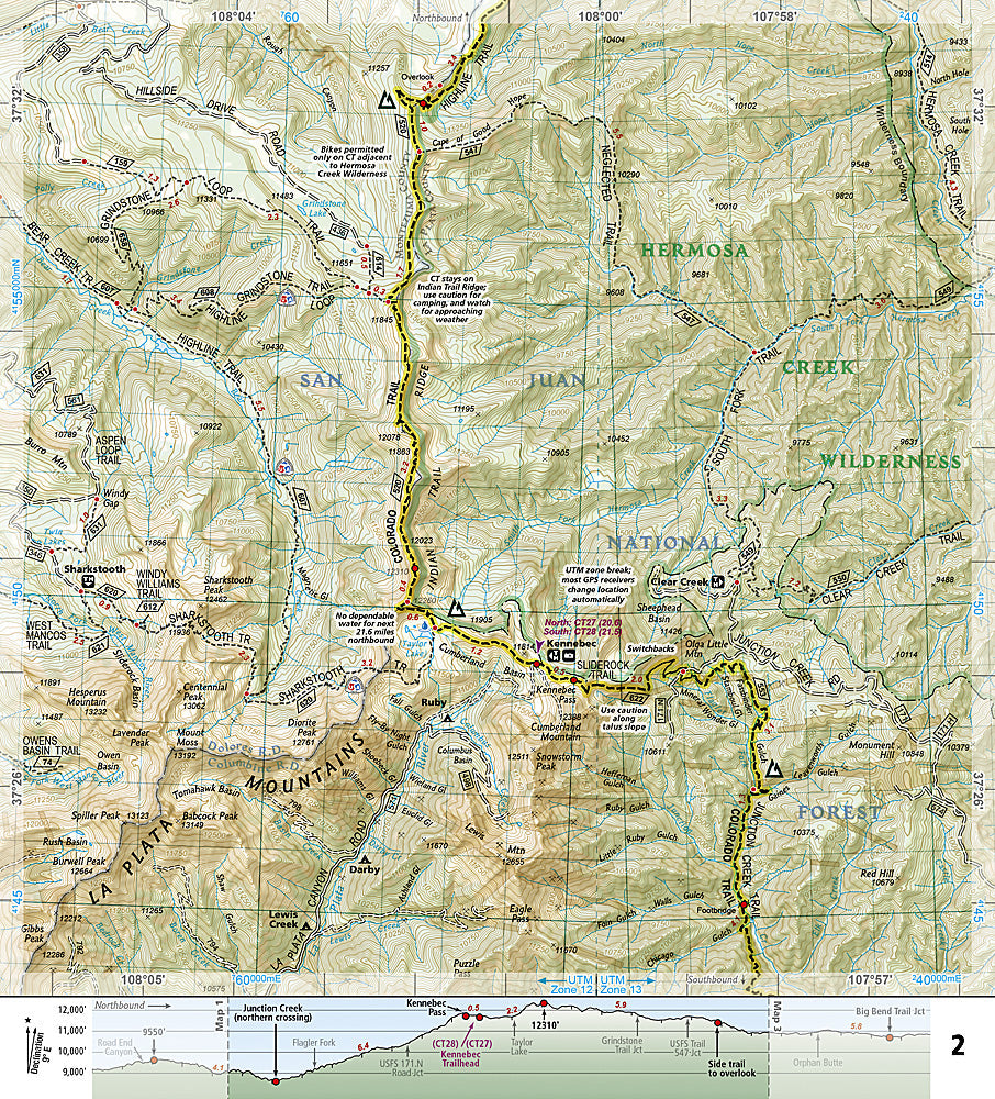 National Geographic TI Colorado Trail South Topographic Map Guide TI00001201