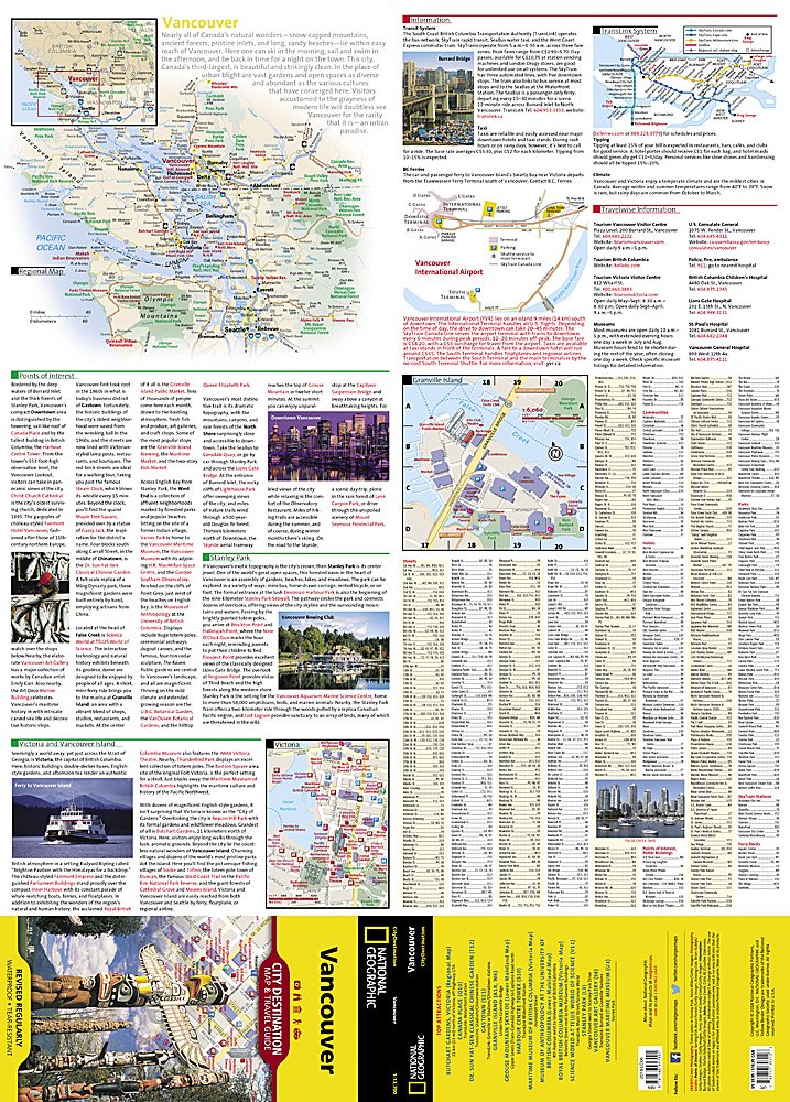 National Geographic City Destination Map Vancouver Canada DC01020312