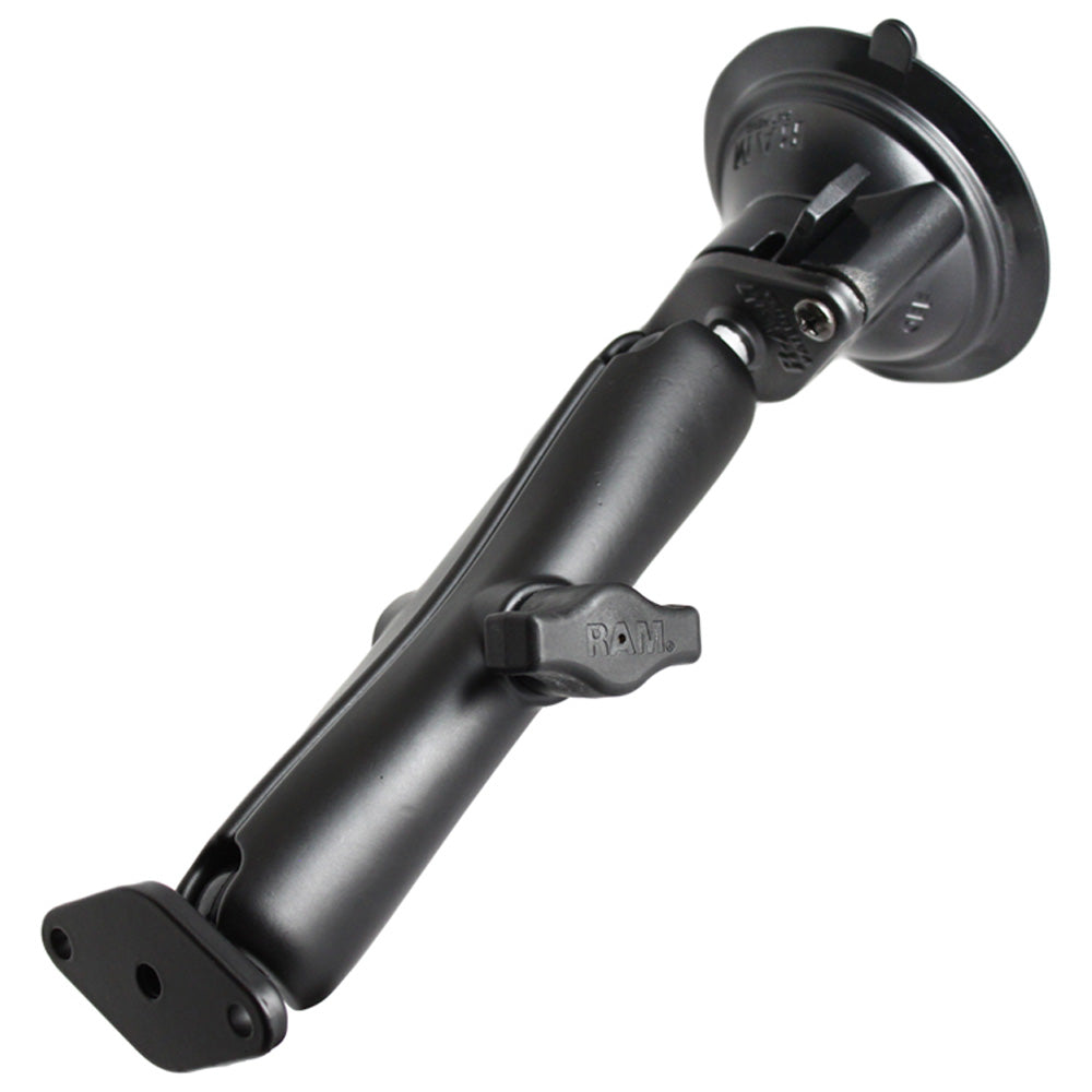 RAM Mount Twist Lock Suction Cup Mount w/Long Double Socket Arm [RAM-B-166U-C]