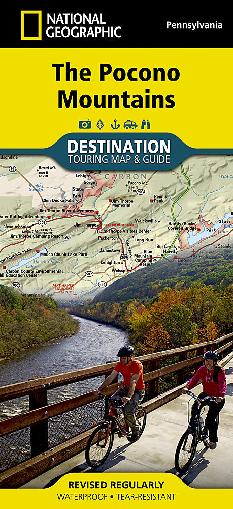 National Geographic The Pocono Mountains Destination Touring Map DM01020706