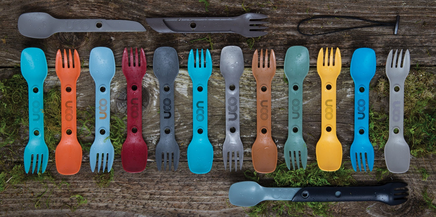 UCO Utility Spork Fork-Spoon-Knife Combo 7'' Utensil Scarlet Red F-SP-UT-BULK