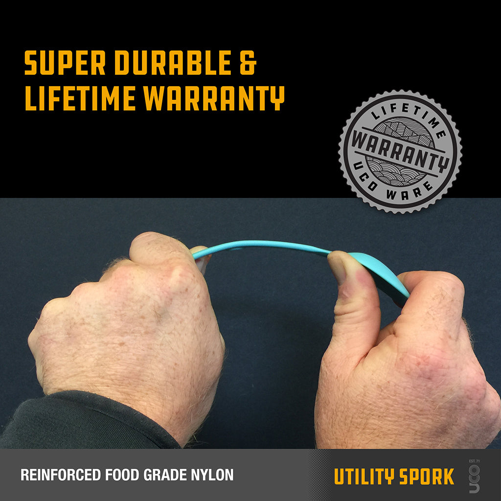 UCO Utility Spork Fork-Spoon-Knife Combo 7'' Utensil Scarlet Red F-SP-UT-BULK
