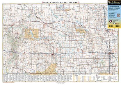 National Geographic Benchmark North Dakota ND Recreation Map BE0BENNDRM