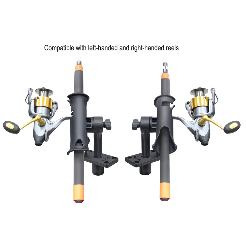 RAM Mount RAM Tube Jr. Rod Holder w/Short 4" Length Post Spline & Flush Mounting Base [RAP-390-SFU]