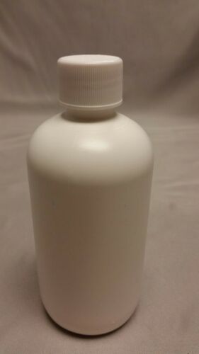 Boston Round Ultralight HDPE Plastic Storage Bottle w/Lid 8oz White