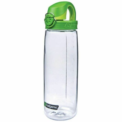 Nalgene On The Fly 24oz Water Bottle Clear w/Sprout Green OTF Cap - BPA Free