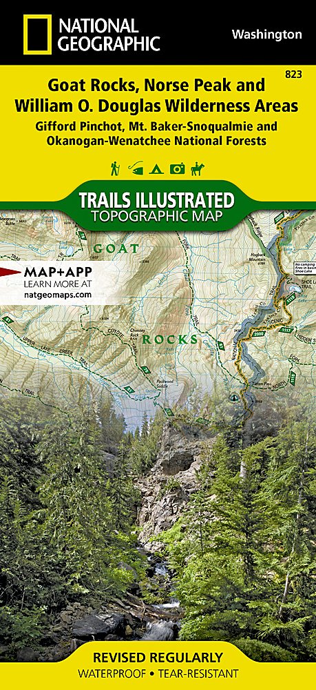 National Geographic Trails Illustrated WA Goat Rocks / Norse Peak Trail Map 823