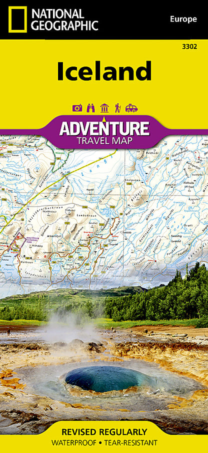 National Geographic Adventure Map Nordic Island of Iceland Europe AD00003302