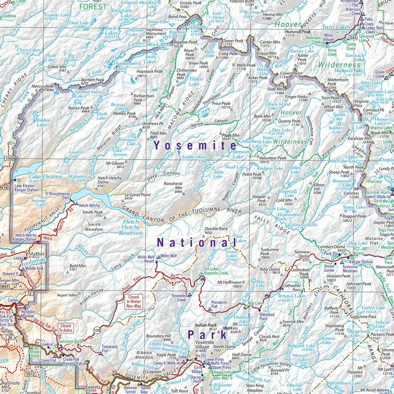 National Geographic Benchmark Yosemite National Park Area Map BE0BENYORM