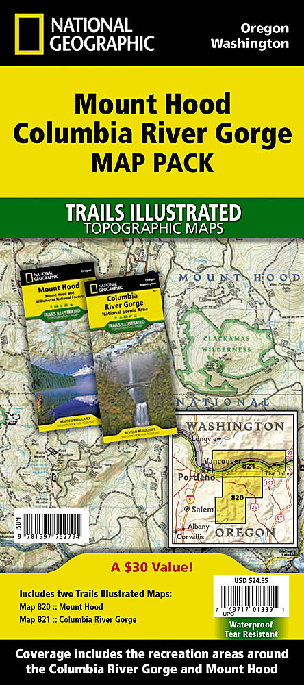 National Geographic OR/WA Mt Hood Columbia Map Bundle TI01020452B