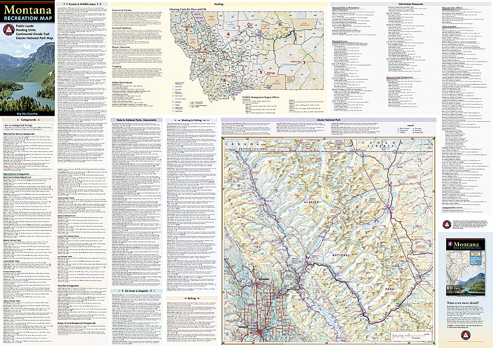 National Geographic Benchmark Montana MT Recreation Map BE0BENMTRM