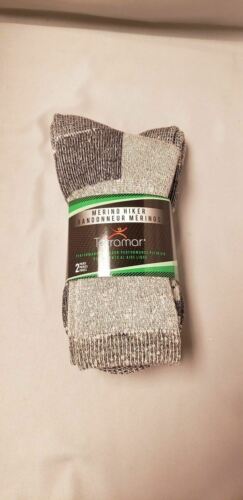 Terramar Merino Wool Blend Sock Size M 2-Pair Midweight Hiker Socks