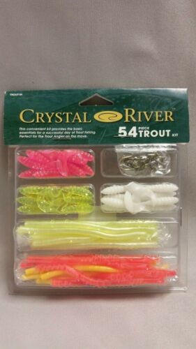 Crystal River Trout Worms Grubs Terminal 54-Piece Kit Fishing Lures Trout-54