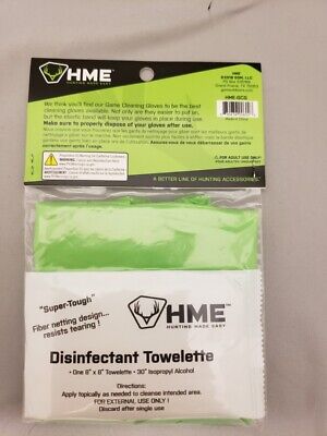 HME Hunting Made Easy Game Cleaning Gloves w/Wrist & Shoulder Length & Wet Wipe