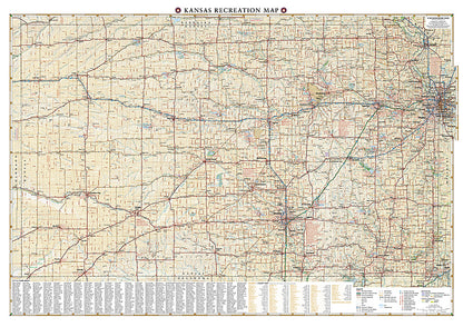 National Geographic Benchmark Kansas KS Recreation Map BE0BENKSRM