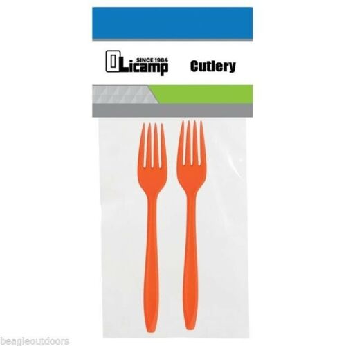 Olicamp Camping Cutlery Fork Ultralight Durable 2-Pack of Forks Orange