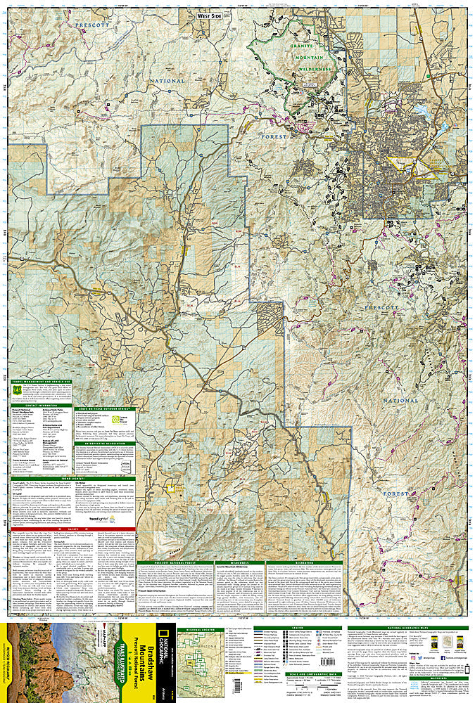 National Geographic Trails Illustrated AZ Prescott Nat Forest Map Pack Bundle