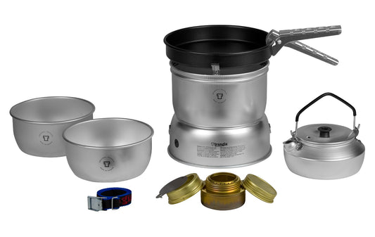 Trangia Storm Cooker 27-4 UL Alcohol Stove Cook Set w/Pots, Kettle, NS Fry Pan