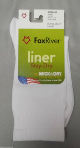 Fox River 4478 Wick Dry Alturas Socks Ultra-Lightweight Crew Liner Sock White S