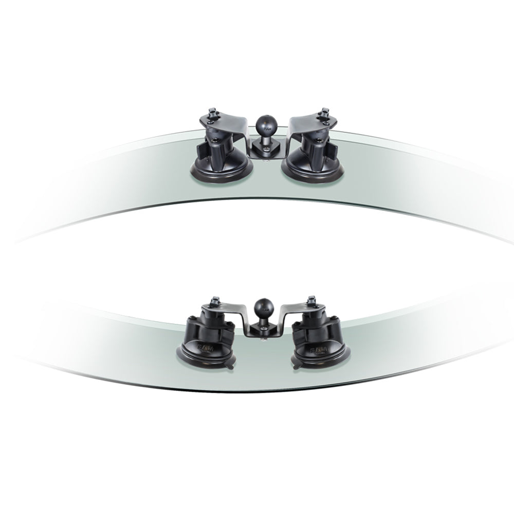 RAM Mount Dual Articulating Suction Cup Base w/1" Ball Base [RAM-B-189B-PIV1U]