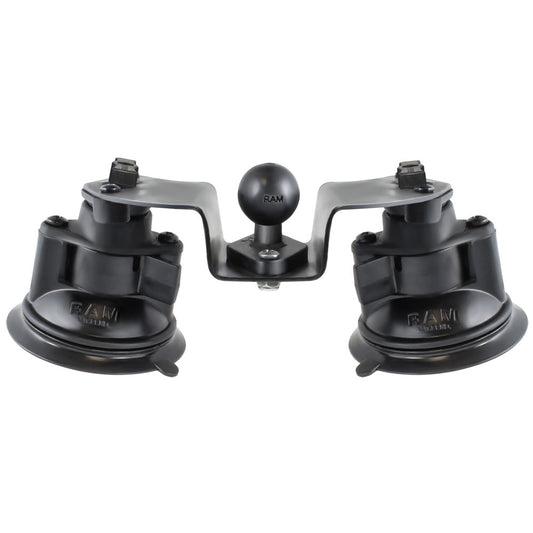 RAM Mount Dual Articulating Suction Cup Base w/1" Ball Base [RAM-B-189B-PIV1U]